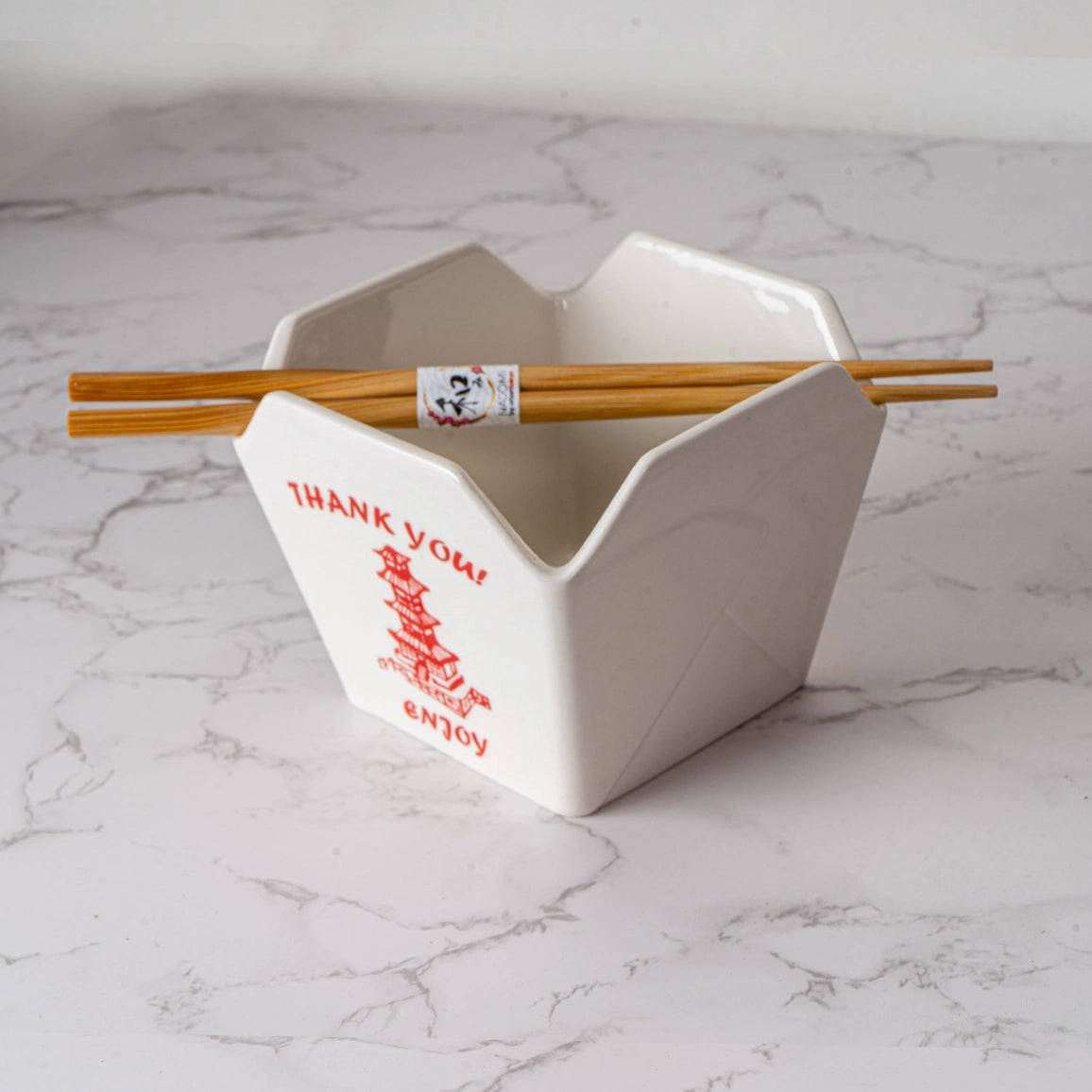 Pagoda 16oz Takeout Box & Chopsticks Set