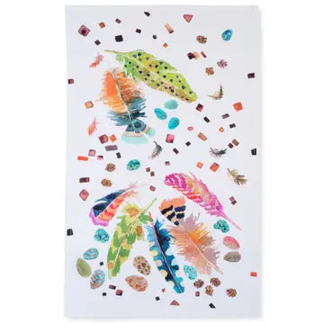 Feathers White Tea Towel
