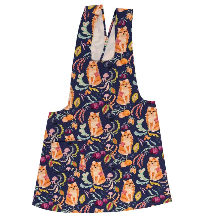Fox in the Orchard, Plum, Pinafore Apron