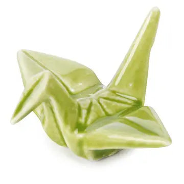 Green Origami Crane Chopstick Rest