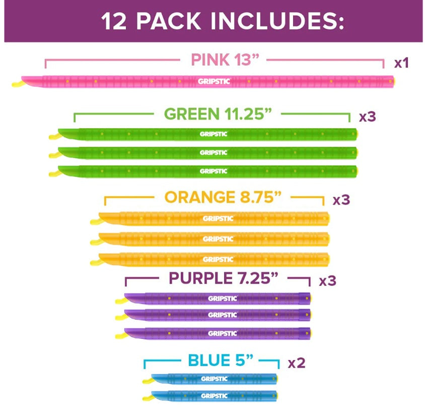 GripStic 12-Pack Assorted
