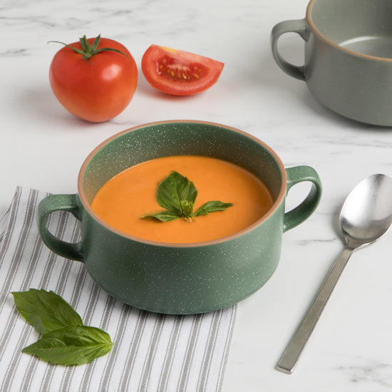 Elm Green Double Handled Soup Bowl