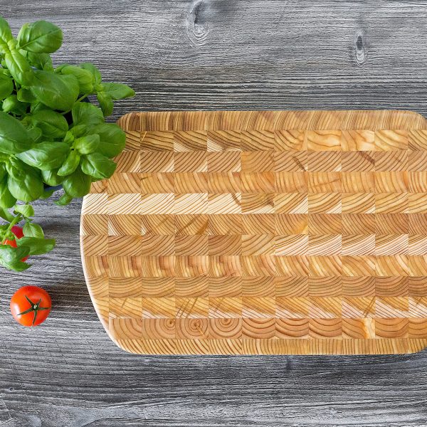 Curved End Board 15 x 9.5" x 1.5" Premium Larch Wood