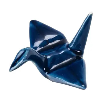 Navy Origami Crane Chopstick Rest