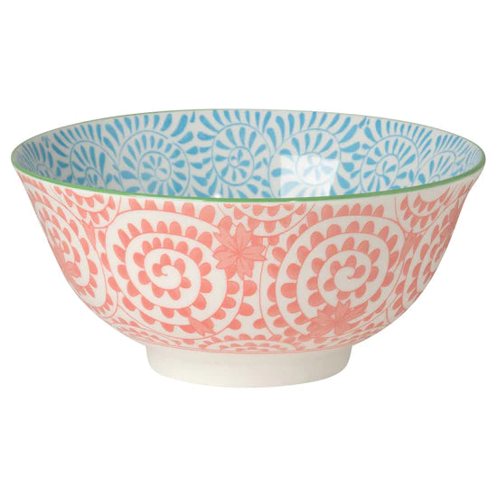Orange Swirl Blue 6" Bowl