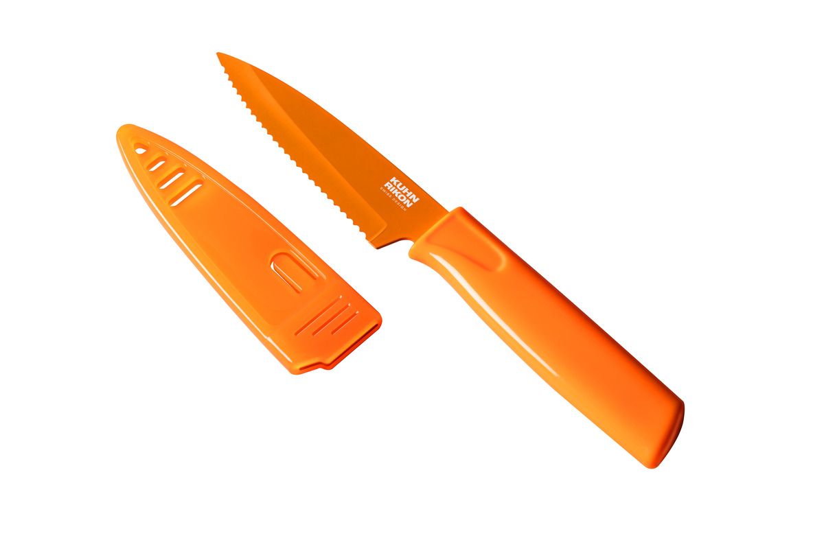 Orange Colori Serrated Paring Knife
