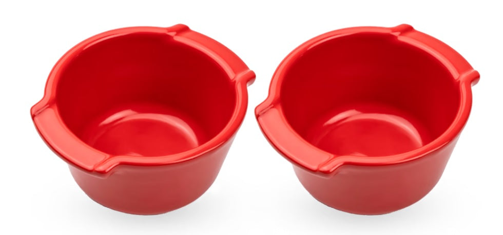 S/2 Red Ceramic Ramekins Appolia