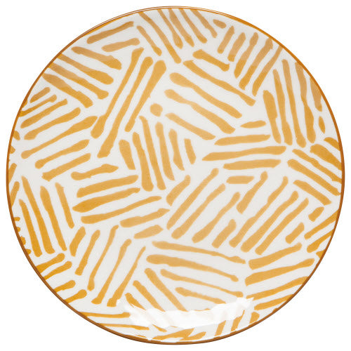 Ochre Lines Stamped 6" Appetizer Plate