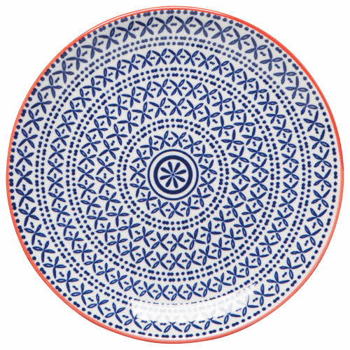 Blue Cross Stamped 6" Appetizer Plate
