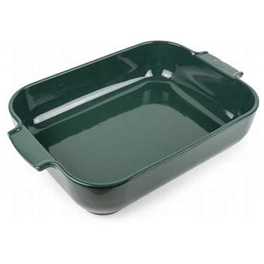 14.25" Rectangular Forest Green Ceramic Baking Dish