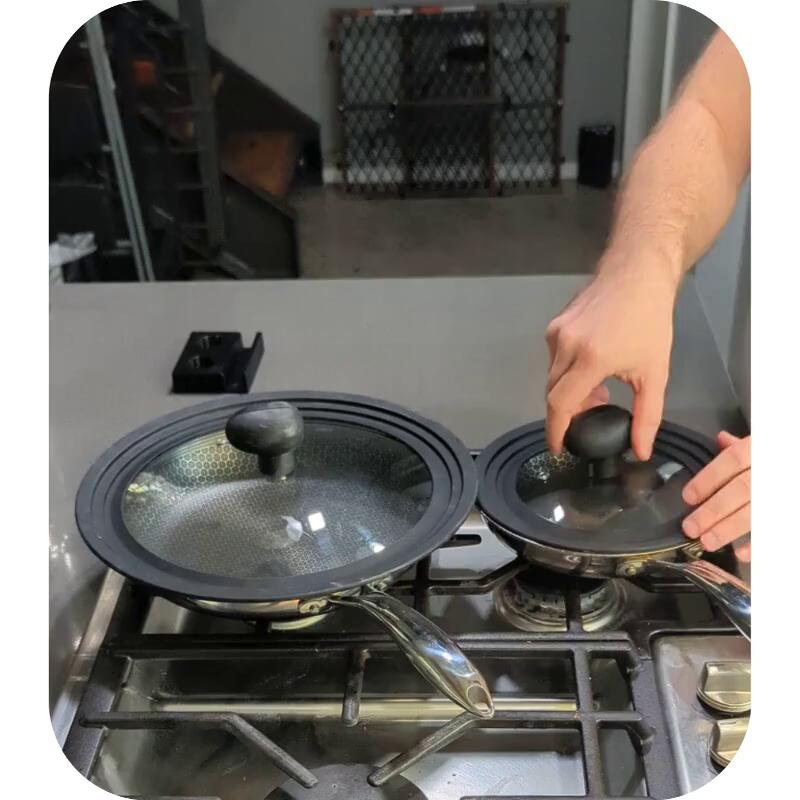 Universal Pot Lids w/Stand, Black