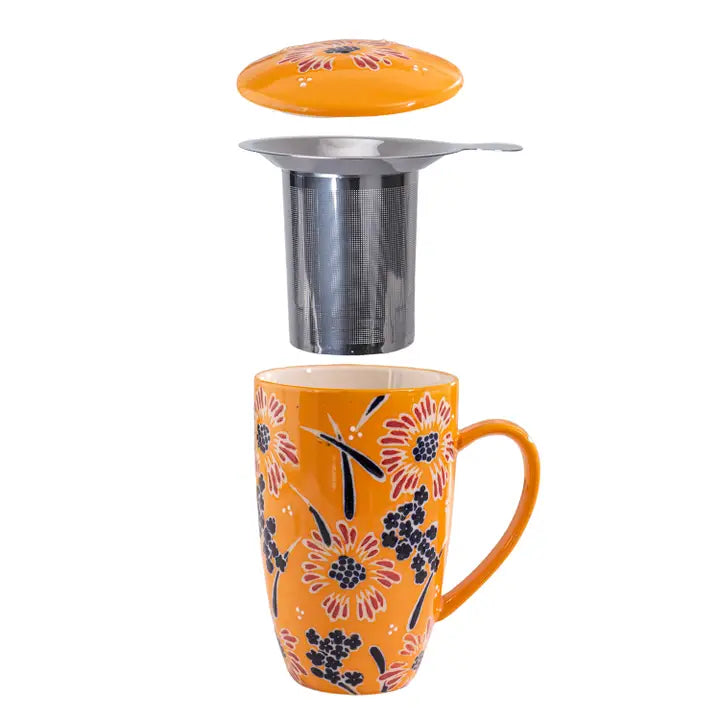 Yellow Flower 15oz Tea Infuser Mug